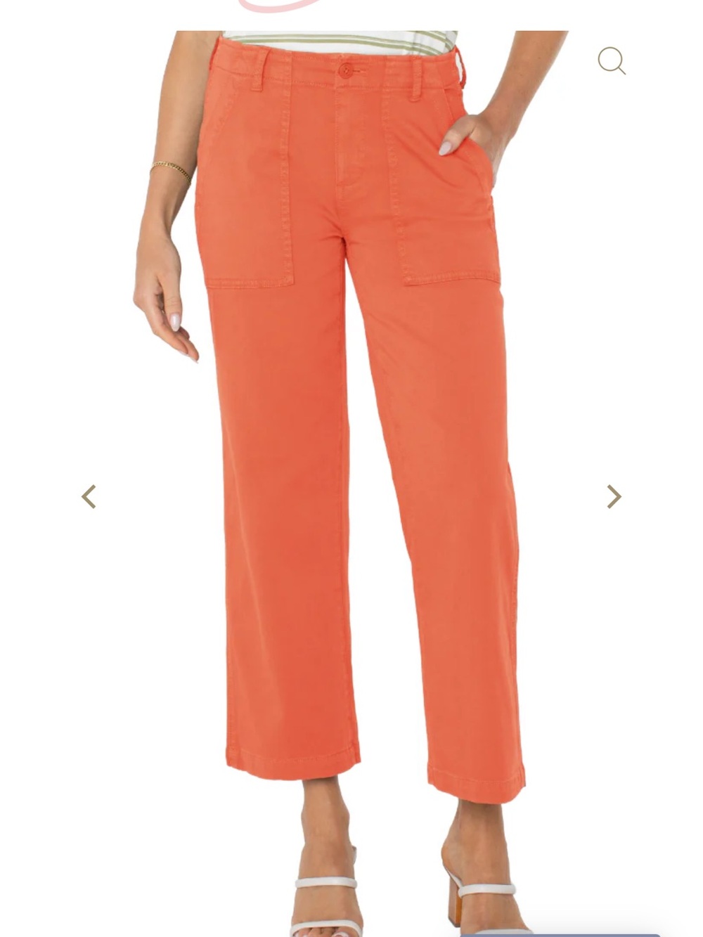 Papaya Coral Cropped Utility Pants